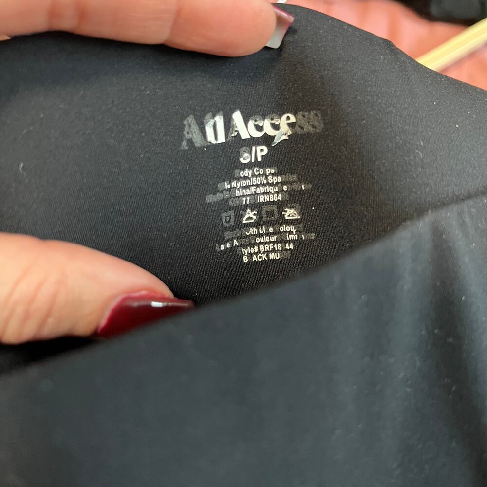 All Access Black & Green Color Block Leggings Siz… - image 2